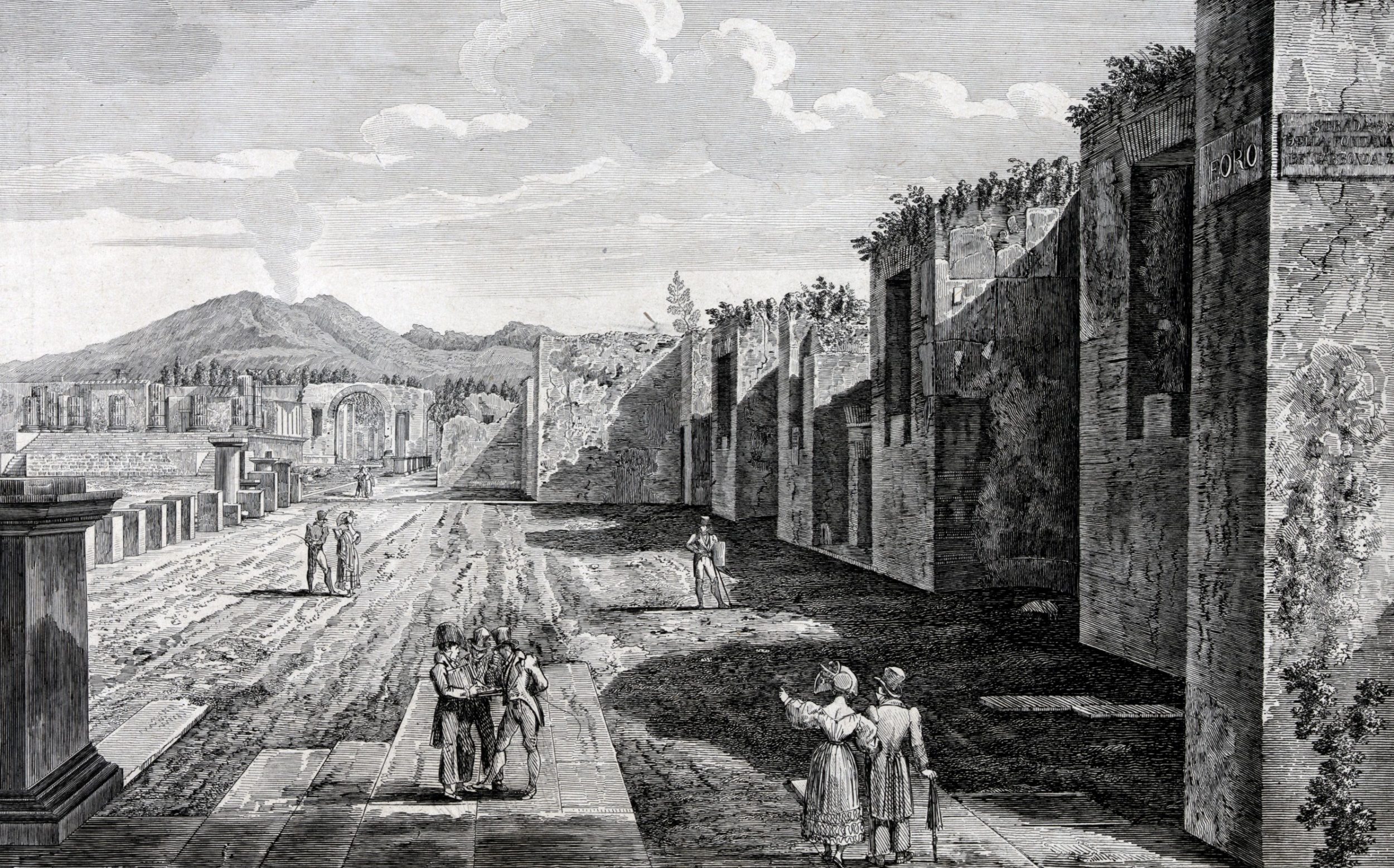 The ruins of Pompeii began to be uncovered in the 18th century, and soon featured on Grand Tour itineraries