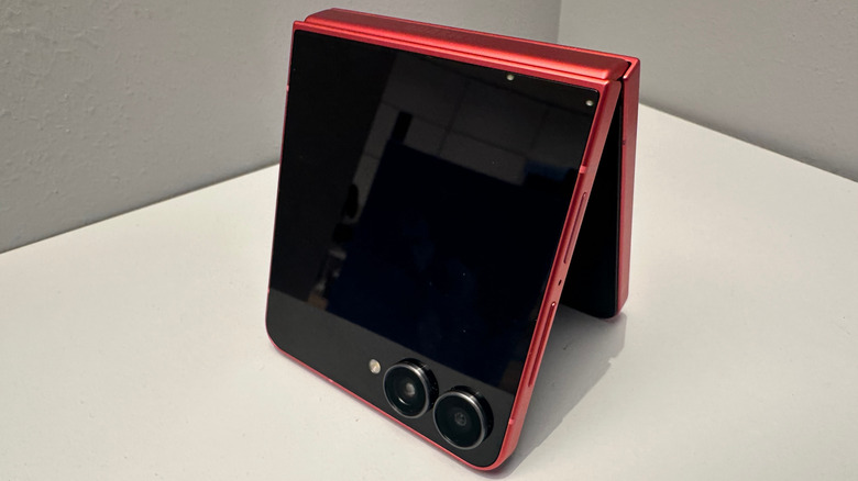 A photo of Samsung Galaxy Z Flip phone on a table