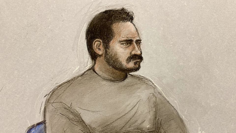 A court sketch of Joshua Kerry, 28, at Westminster Magistrates' Court in London, on Tuesday. He is charged with the murder of Widdecombe, who was found dead at her home in Devon. - Elizabeth Cook/PA
