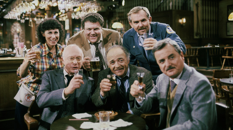 The cast of St. Elsewhere with the cast of Cheers