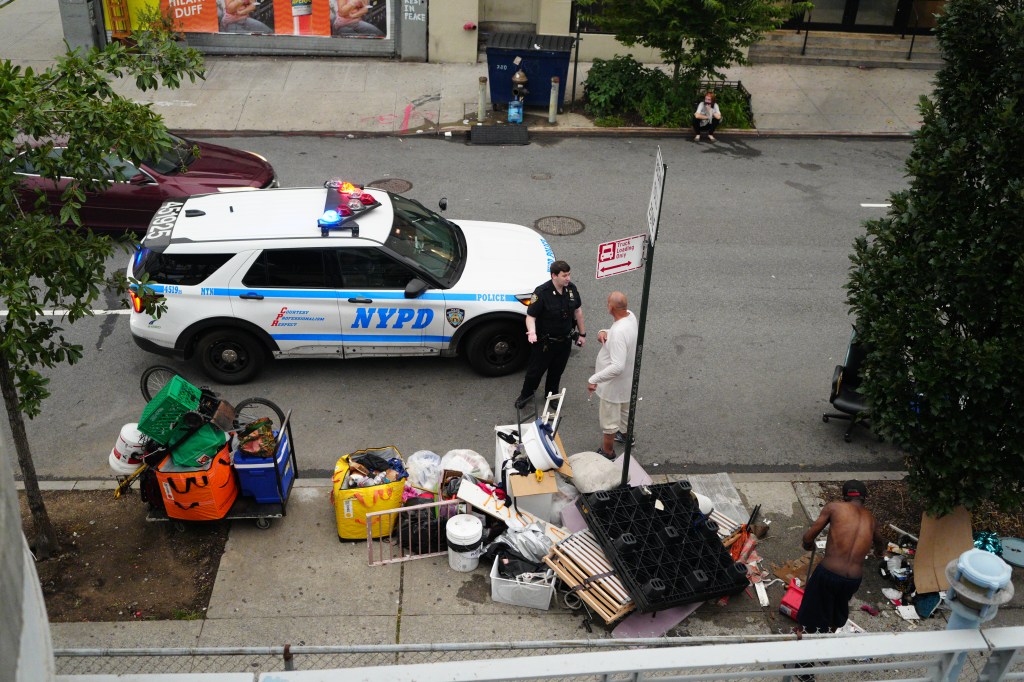 Stubborn vagrants at NYC’s Intrepid encampments set up new shelters in game of cleanup Whack-a-Mole