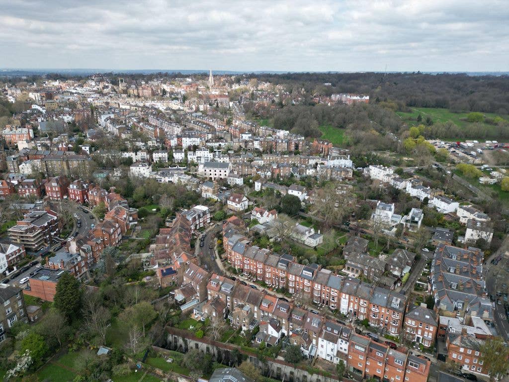 Hampstead in North London from above
