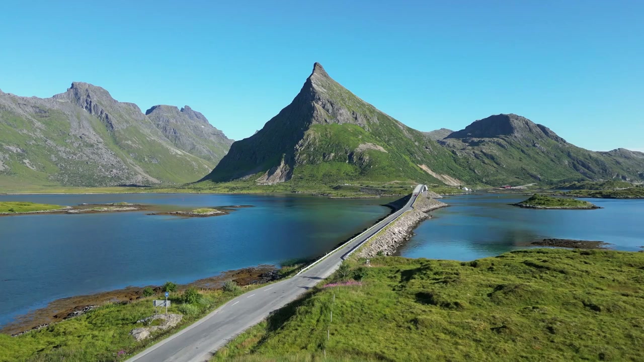 Fredvang bridges, Norway: Drone tour of Lofoten Islands