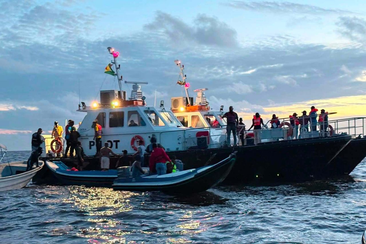 A ferry carrying 116 passengers capsized off the coast of Guyana