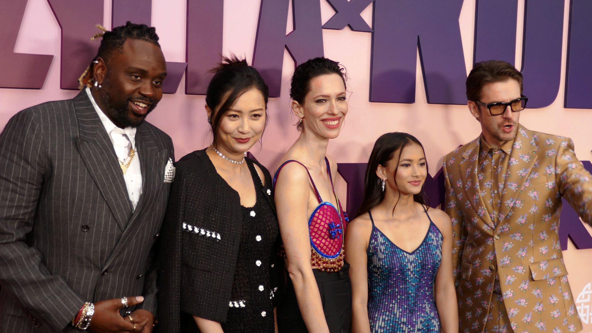 2WWTYCW Hollywood, California, USA 25th March 2024 (L-R) Actor Brian Tyree Henry, Actress Fala Chen, Actress Rebecca Hall, Actress Kaylee Hottle and Actor Dan Curtis attend Warner Bros. Pictures and Legendary Pictures Presents The World Premiere of Godzilla X Kong The New Empire at Tcl Chinese Theatre on March 25, 2024 in Hollywood, California, USA. Photo by Barry King/Alamy Live News