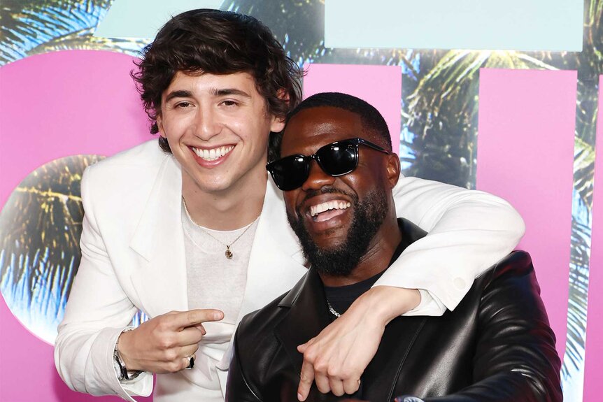 Marcello Hernández and Kevin Hart posing together at the 72 Hours New York Screening event.