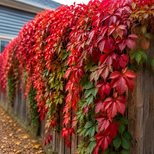3 Virginia Creeper Live Bare Root Plants | Fast Growing Climbing Vine Rootstock for Planting | Hardy Parthenocissus Quinquefolia Vine for Fences, Walls & Privacy Coverage (3 Plants)