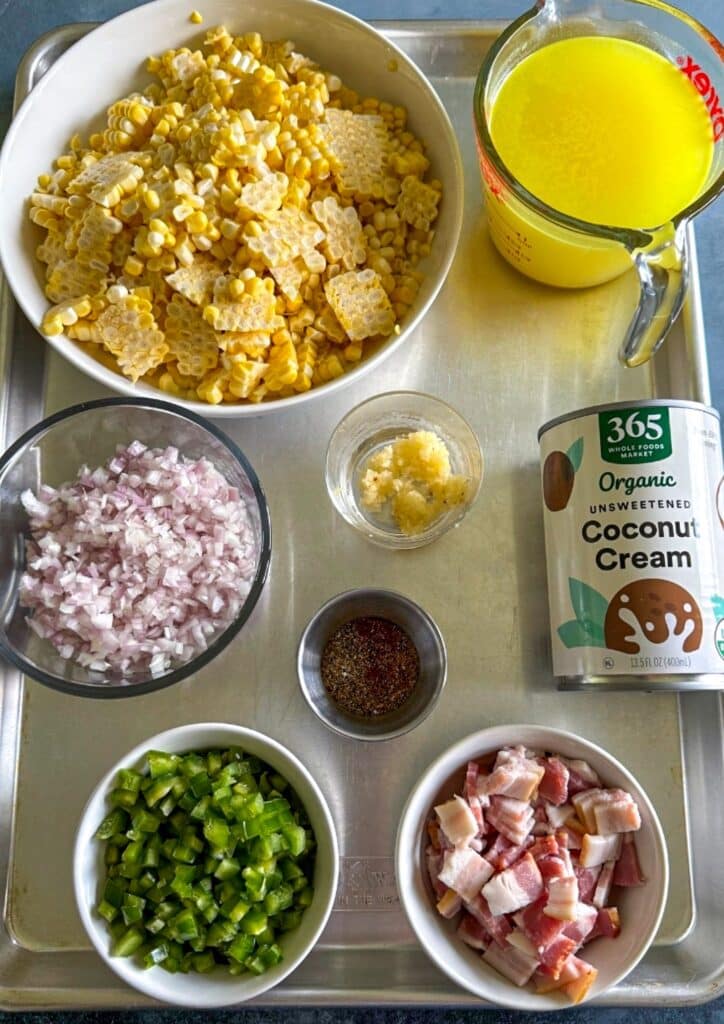 Coconut Corn chowder poached cod ingredients