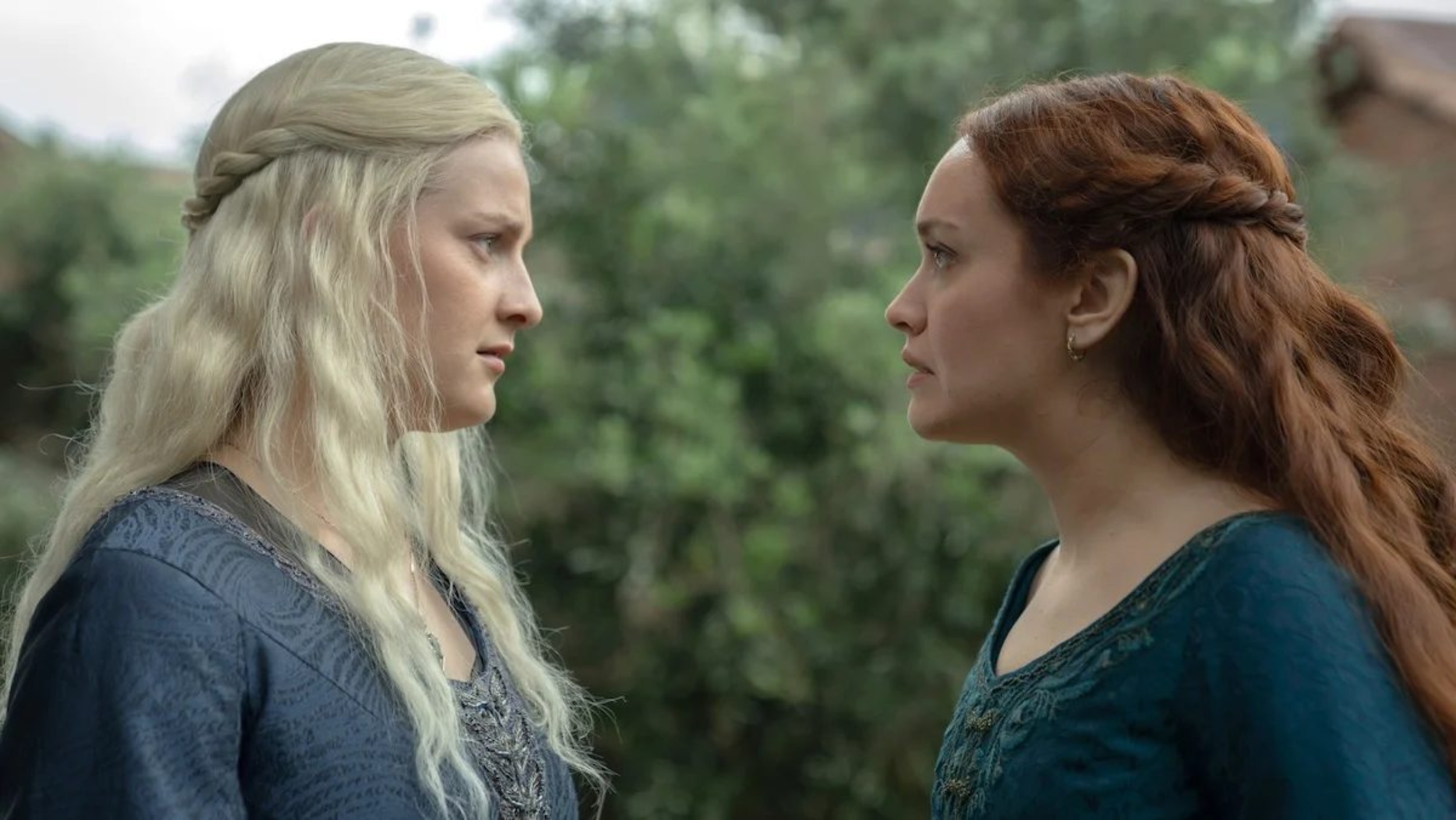 Helaena and Alicent speak in the godswood on House of the Dragon