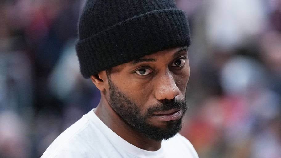 Jan 16, 2026; Toronto, Ontario, CAN; LA Clippers forward Kawhi Leonard (2) watches from the bench during a time out.