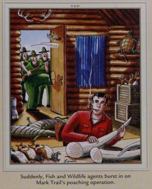 A man is caught poaching.