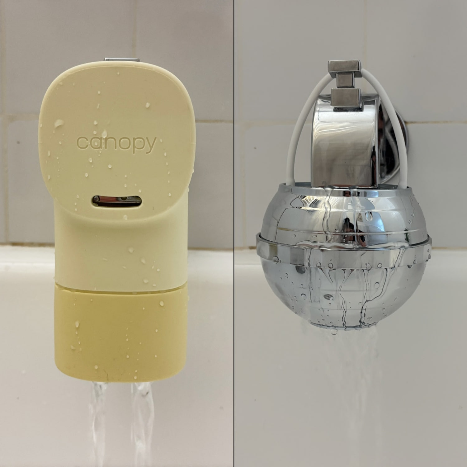 Similar to filtered showerheads, bath filters are easy to install at home and help get rid of impurities in water like chlorine, hard water minerals and odors.