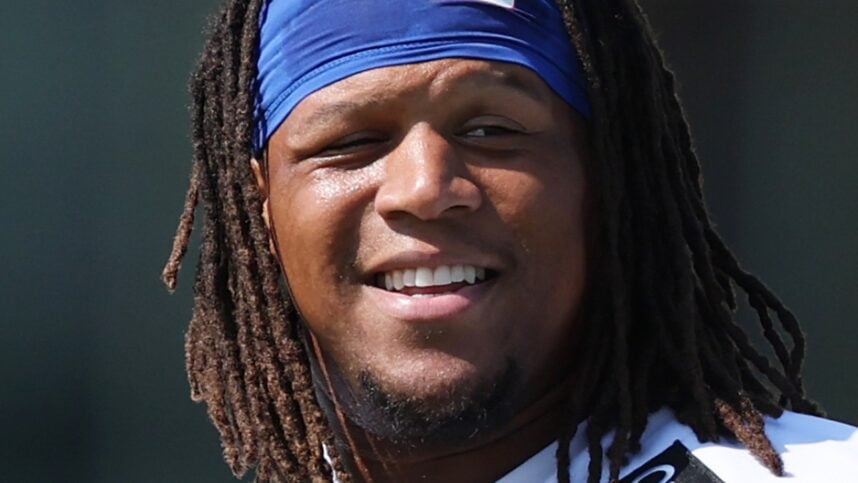 Giants defensive tackle working at training camp
