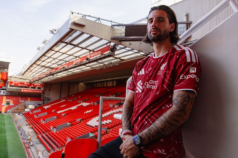 Dominic Szoboszlai at Anfield after signing his new Liverpool contract