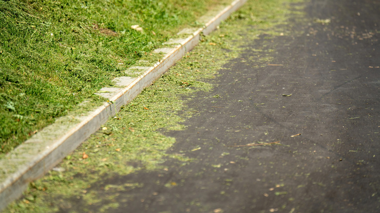 Is it illegal to blow grass clippings in the street?