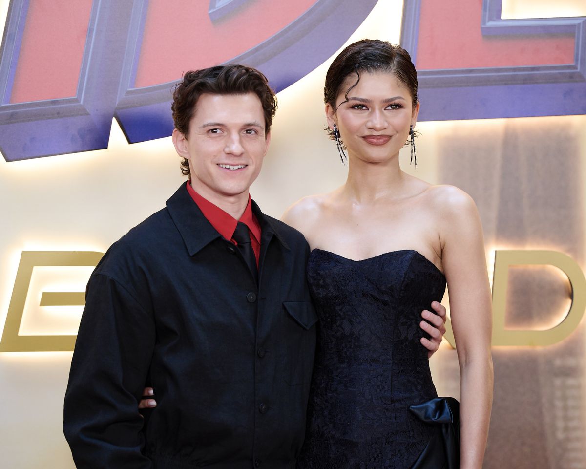 Tom Holland and Zendaya attend the Spider-Man: Brand New Day photocall at the Four Seasons Hotel on June 15, 2026 in Madrid, Spain.
