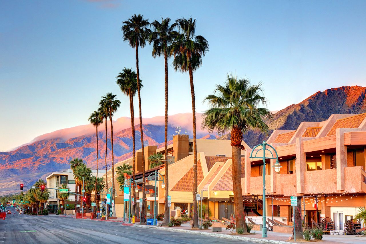A main street through Palm Springs, California