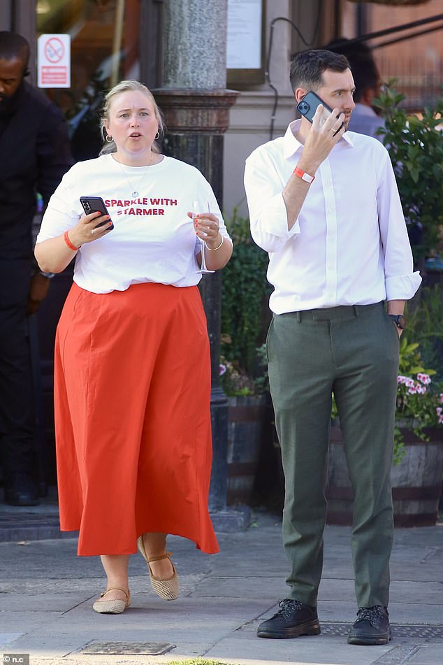 Some even sported T-shirts paying tribute to the ex-PM, with one white garment emblazoned with the slogan: 'Sparkle with Starmer'