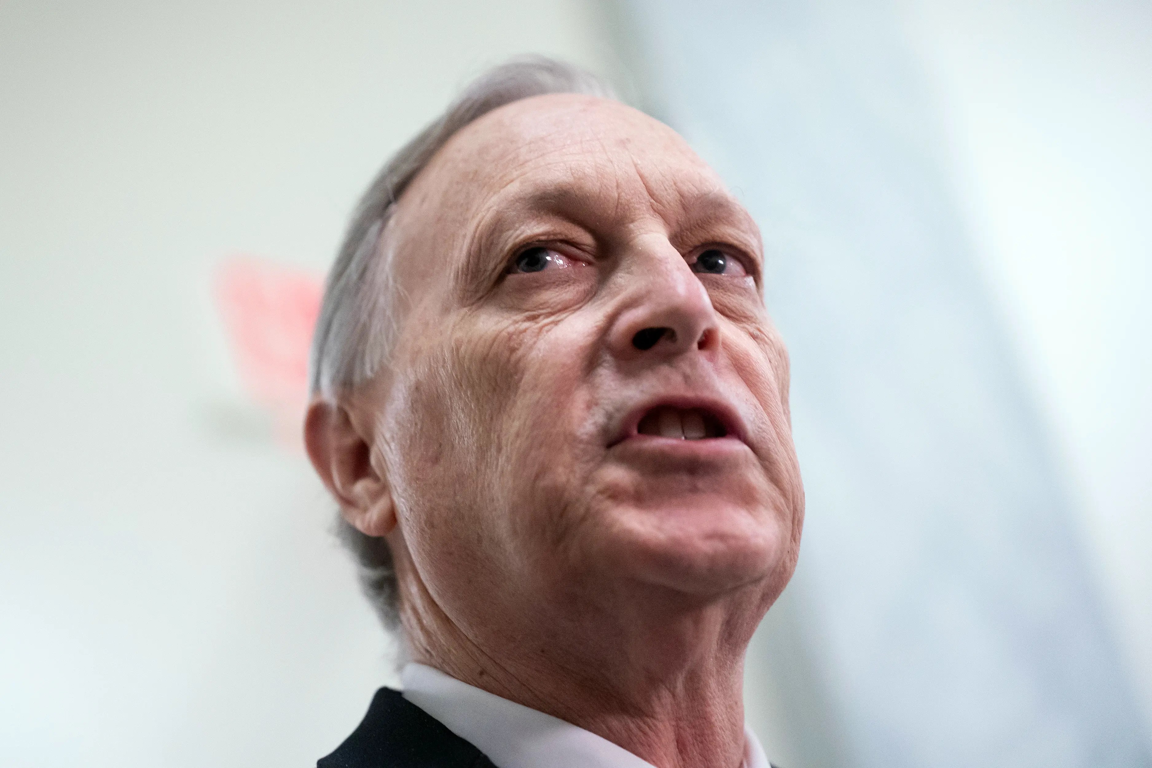 Rep. Andy Biggs speaks to members of the media on Feb. 9, 2026, on Capitol Hill.