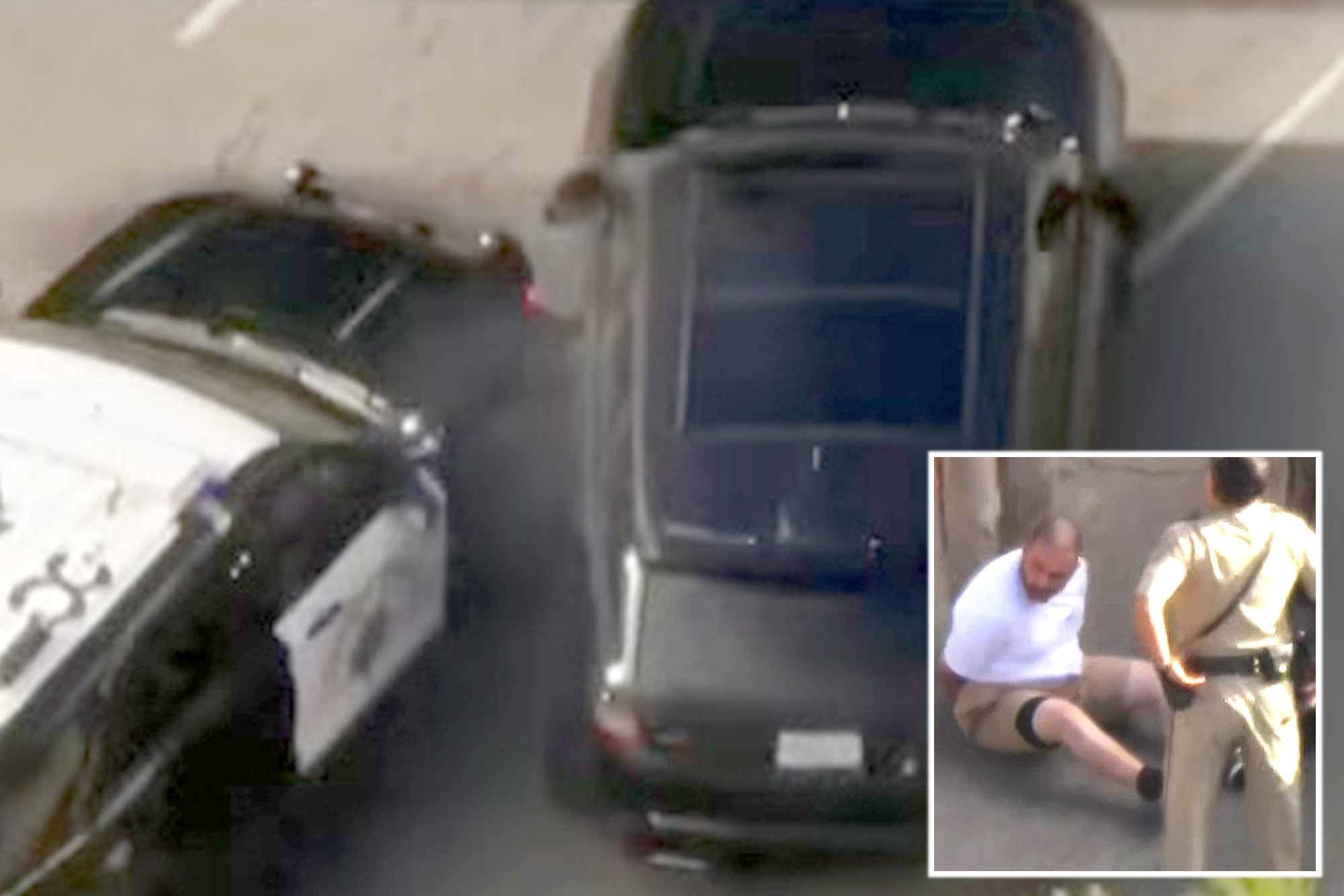 Police ram Range Rover to stop attempted murder suspect after high-speed LA chase