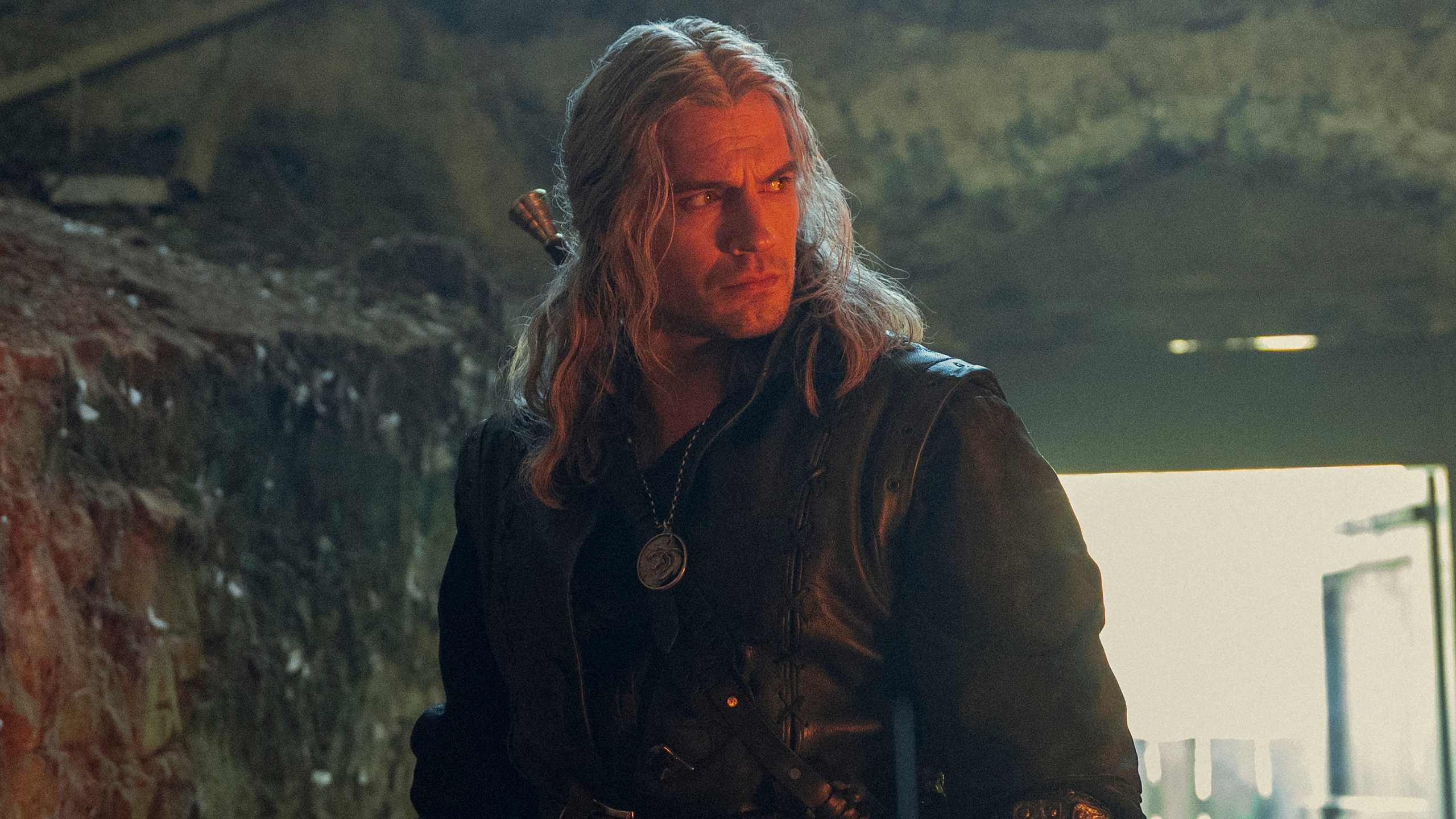 Henry Cavill as Geralt of Rivia in a cave in The Witcher season 3