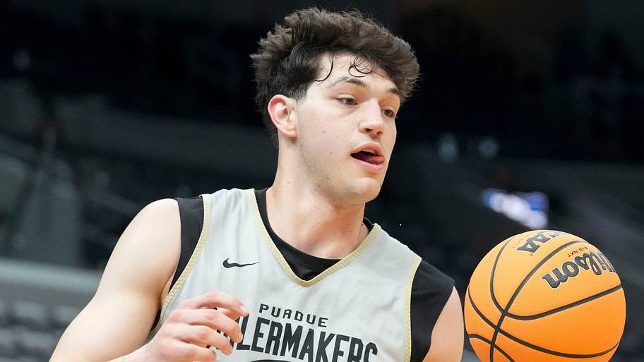 Purdue Boilermakers forward Raleigh Burgess (34) practices.