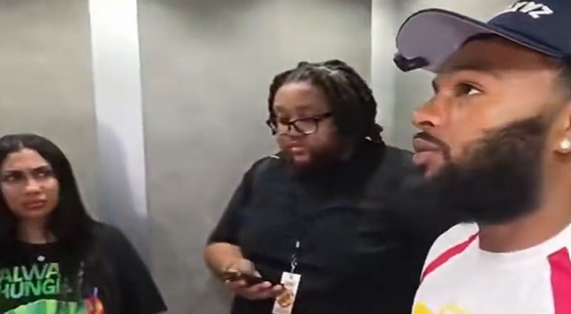 Queen Naija tells Clarence he looks “really nice” in his Zaxby’s hat, gets no response from her fiancé
