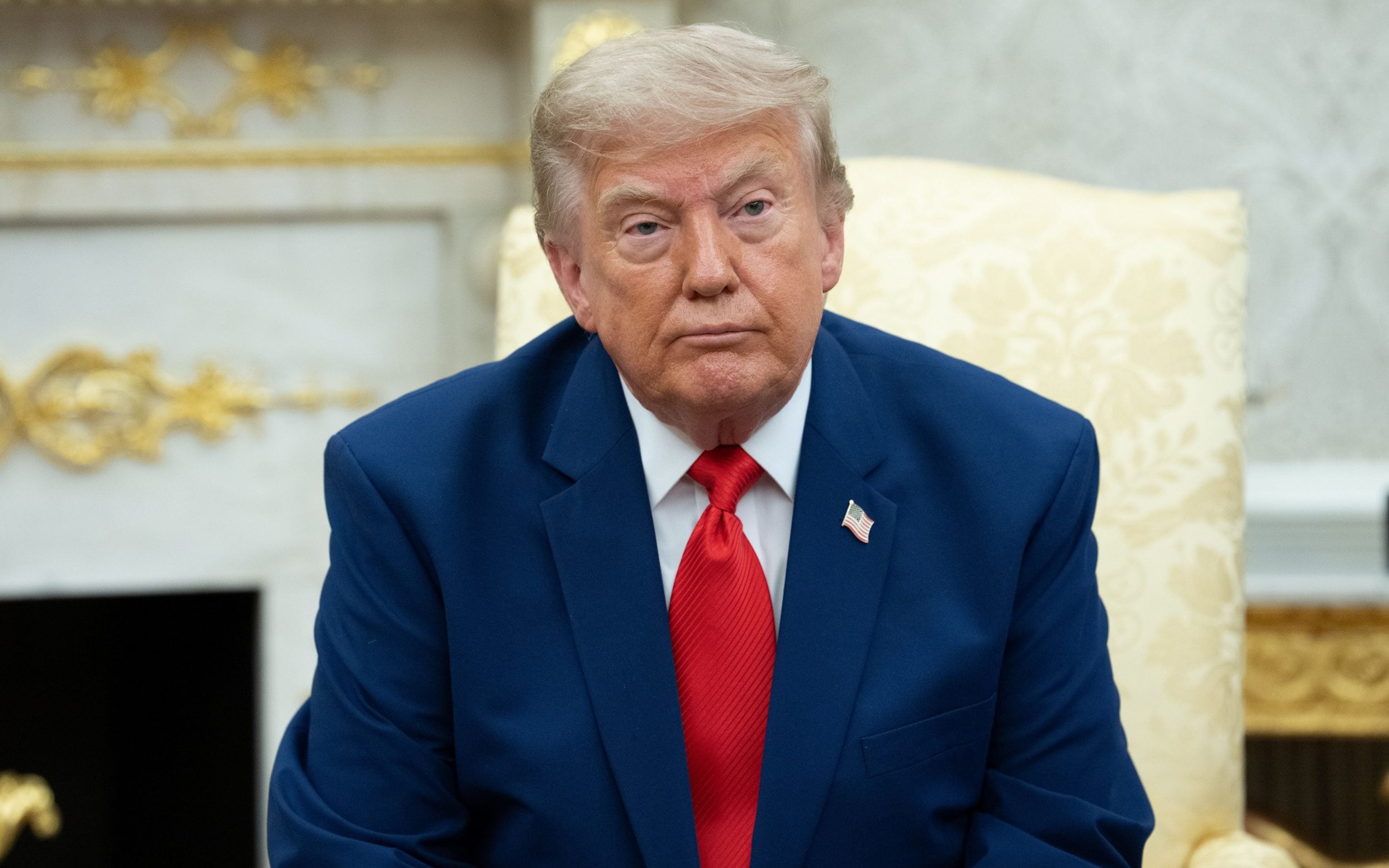 Donald Trump at the White House during meeting with Lebanese president