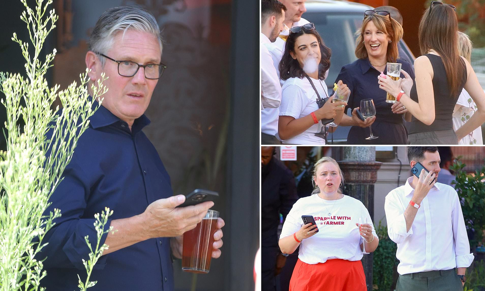 Keir's on the beers! Ousted PM is seen at the pub with Rachel Reeves after leaving No10