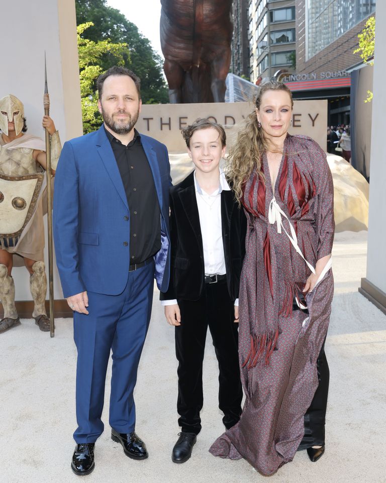 (L-R) Harry Holm, Theodore Morton, and Samantha Morton attend the premiere of