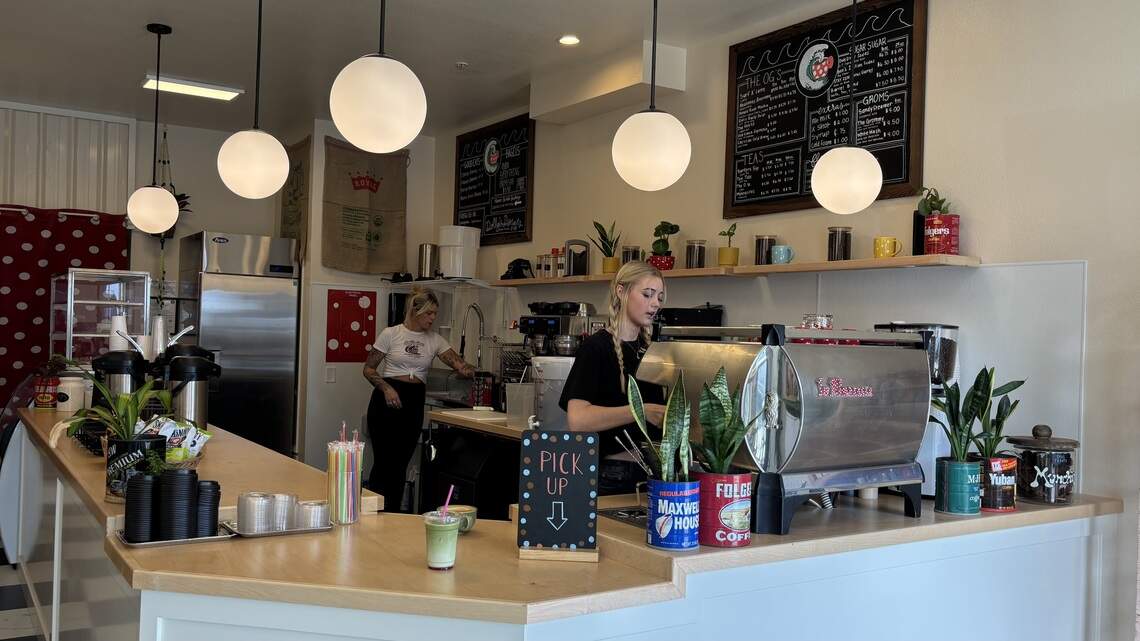 Dot’s Spot opened in Cayucos on Tuesday, July 14, 2026, serving Joebella Coffee and pastries from MamaBirds Bakery, seen here on July 13, 2026.