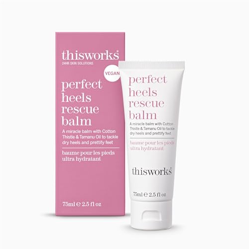This Works Perfect Heels, 75 Ml - Natural Foot Cream Infused With Cotton Thistle, Lemon and Lavender Essential Oils - Nourishing Foot Moisturiser and Heel Balm for Cracked Heels and Dry Skin