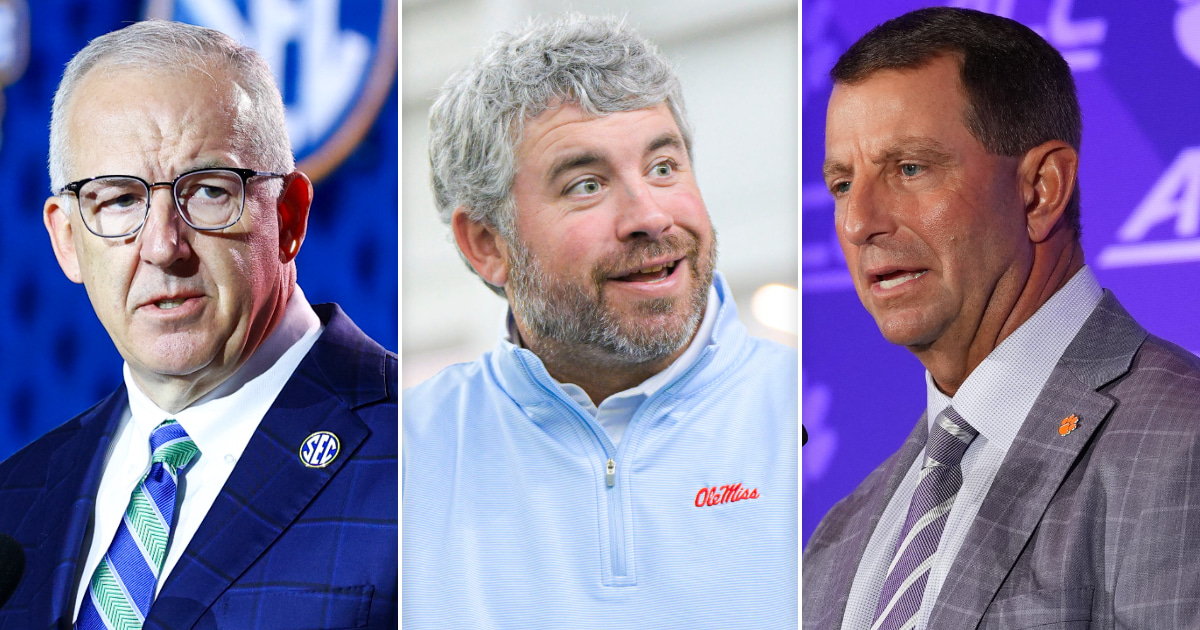 Greg Sankey | Pete Golding | Dabo Swinney (IMAGN IMAGES via Reuters Connect)