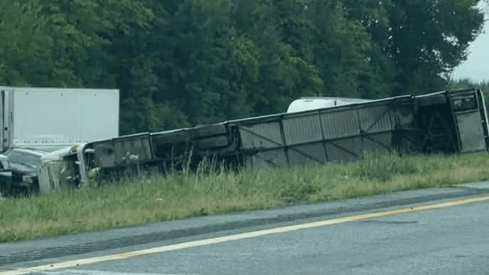 Bus rolls over on New York State Thruway; no life-threatening injuries reported