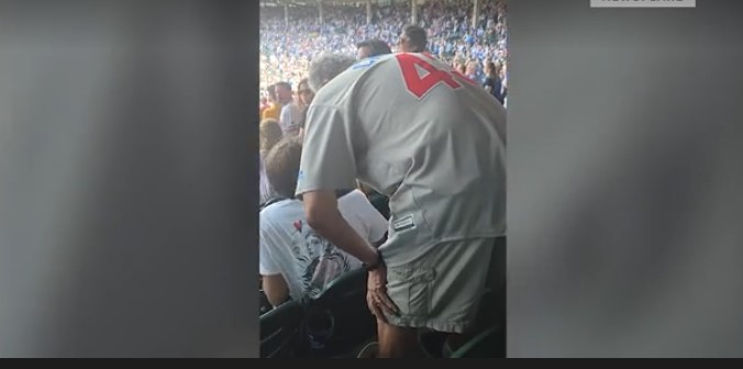 Watch: Man slaps fan not standing for national anthem at Cubs game
