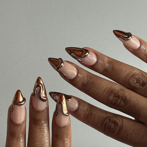 brown chrome french tip