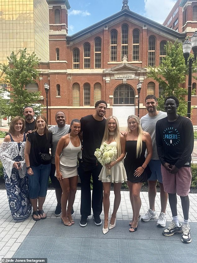 'It’s (courthouse) official,' Jones wrote on Instagram alongside a selection of photographs