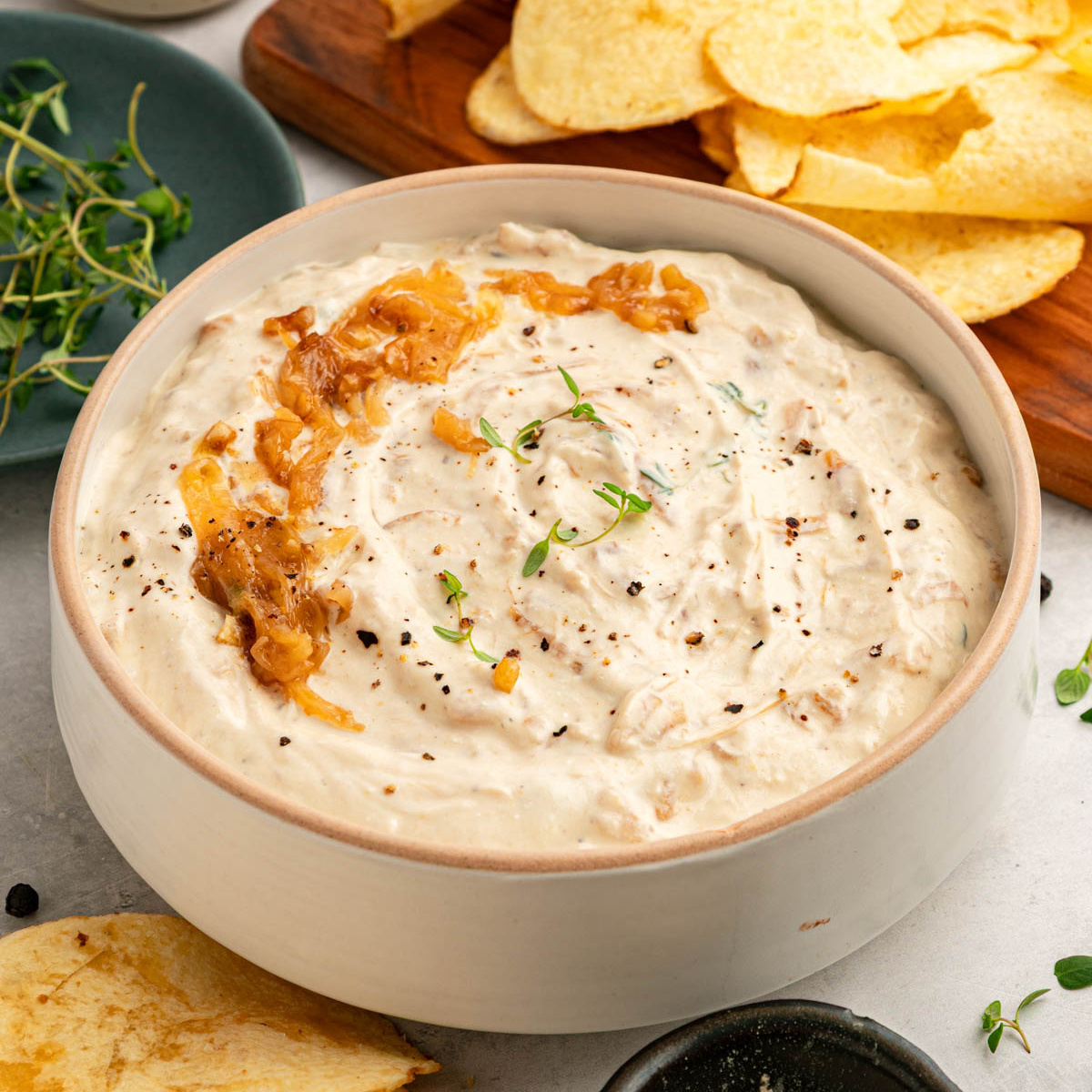 Greek yogurt French onion dip