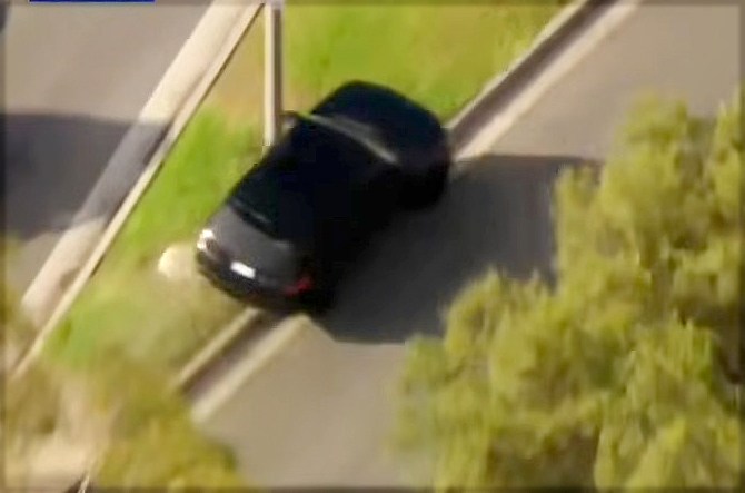 Dramatic end to LA police chase as cops ram attempted murder suspect’s luxury vehicle