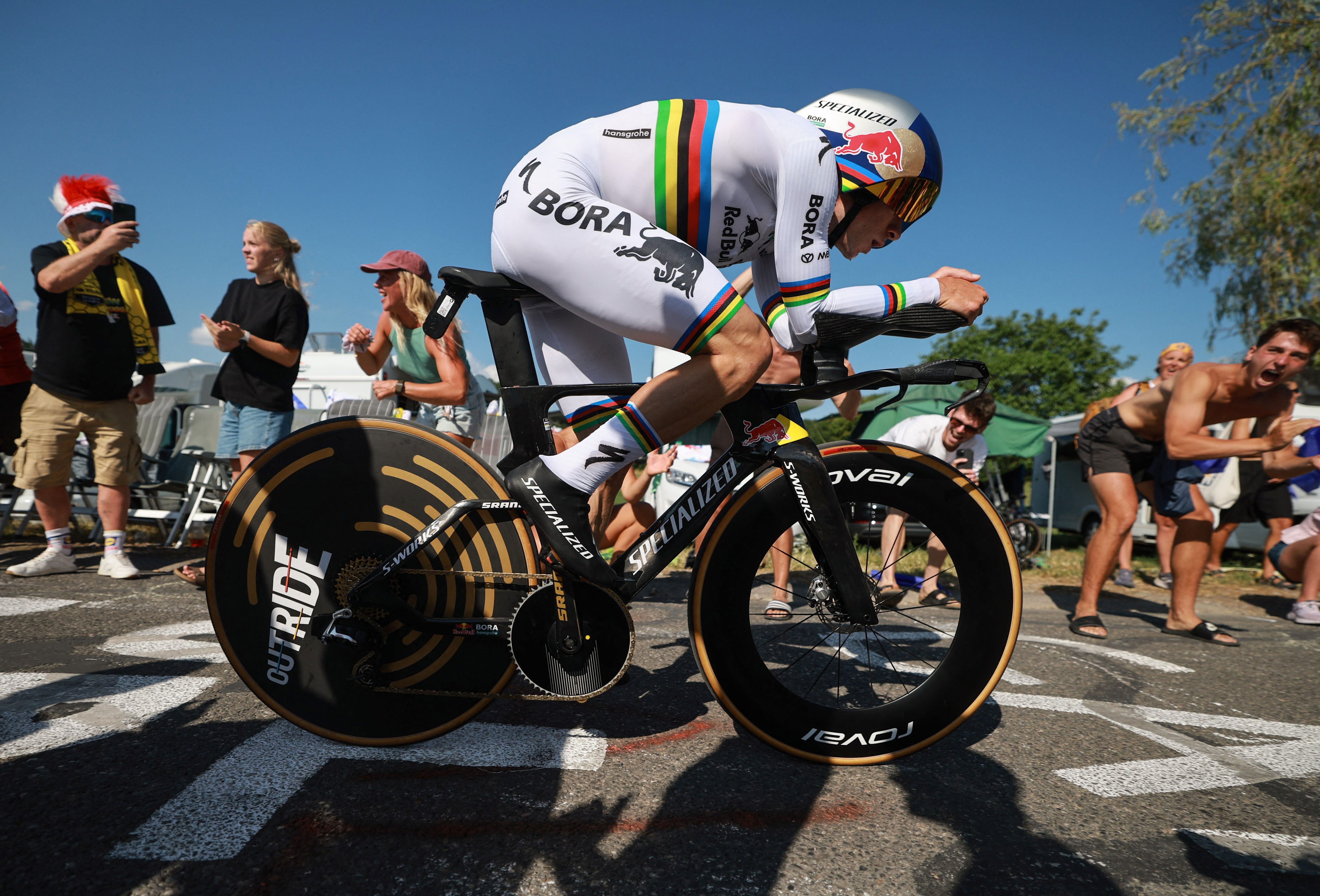 Evenepoel has now won three time trials at the Tour de France (Reuters)