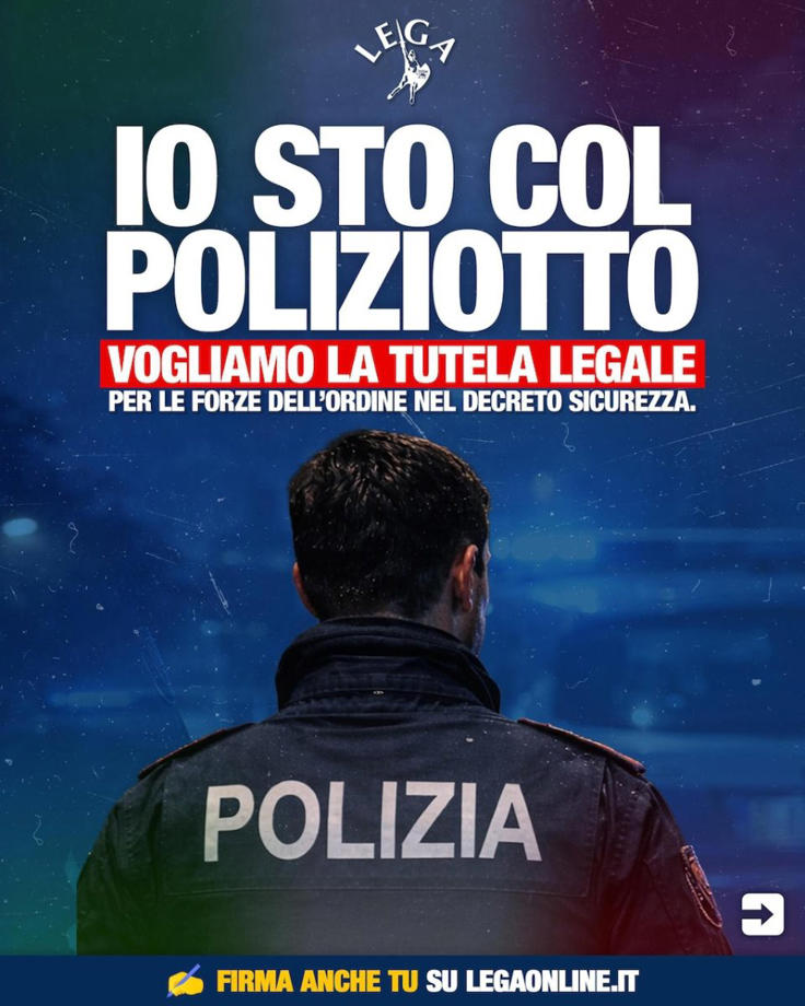 La campagna “Io sto col poliziotto” della Lega.