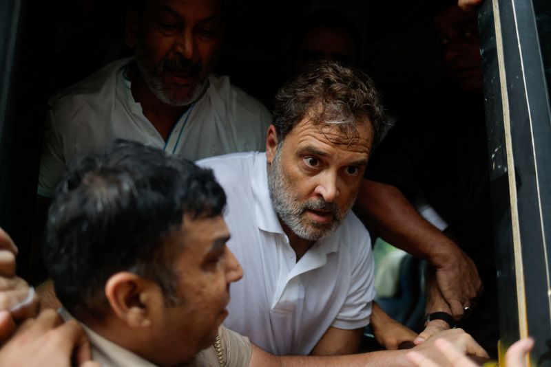 Protest outside Indian PM Modi's residence in New Delhi