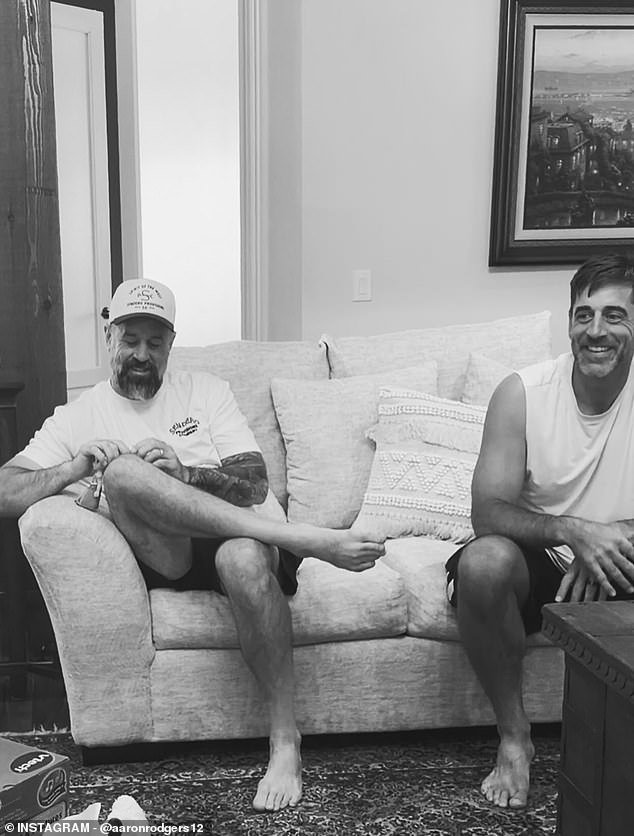 In a series of photos posted to social media, Rodgers was also seen with his older brother, Luke