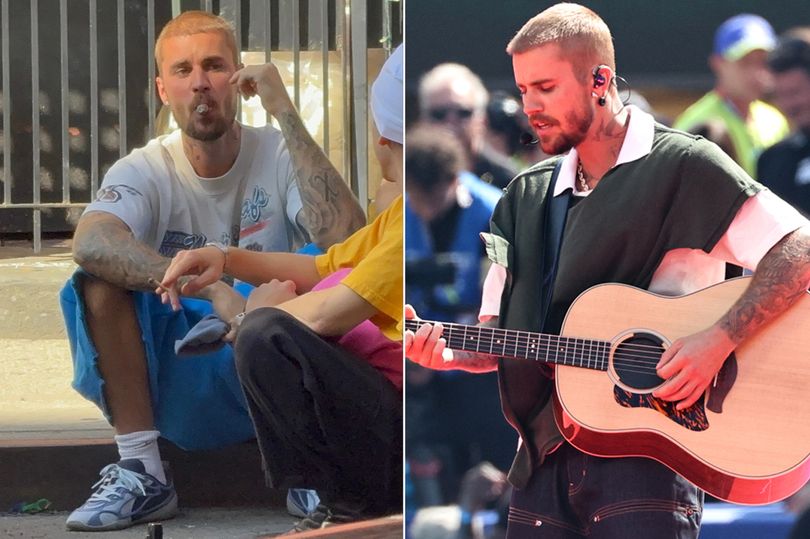 Justin Bieber sits on NYC sidewalk to smoke after polarizing World Cup performance