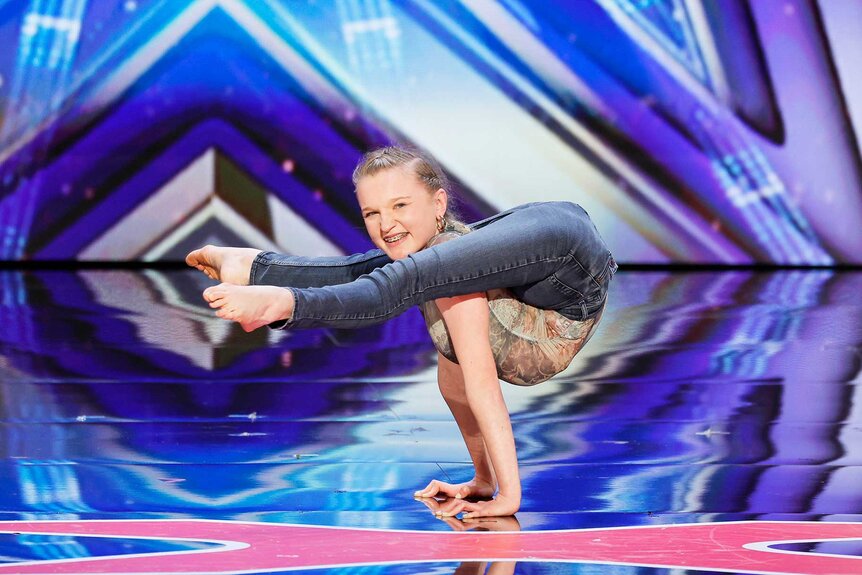 Maria performing on stage during America's Got Talent Season 21 Episode 7.
