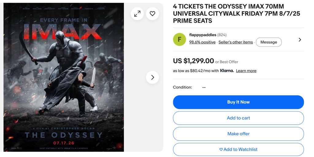 Los Angeles ticket scalpers jump on ‘The Odyssey’ hysteria to make fast cash