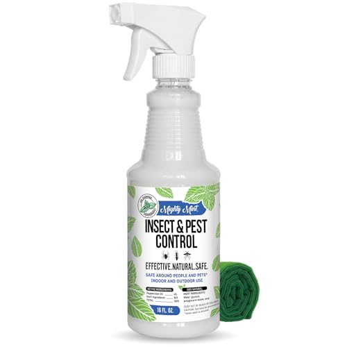 Mighty Mint Peppermint Oil Insect Repellent Spray – Indoor & Outdoor Bug Control for Spiders, Ants, Roaches, and More – Plant-Based, Extra-Strong Formula - 16 Oz