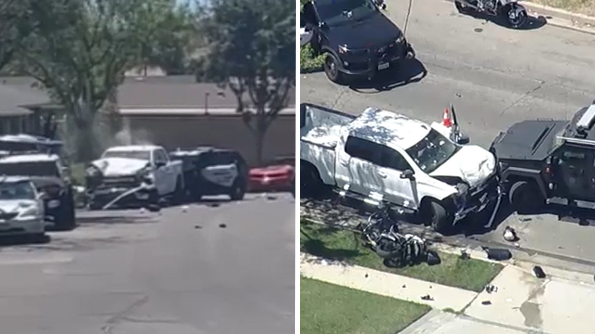 Domestic violence suspect shot and killed by police after chase ends with crash in Simi Valley