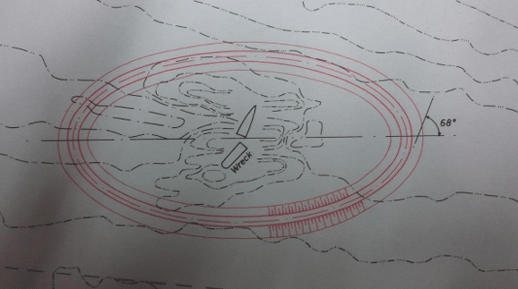The 1971 plan to build a coffer dam around the SS Richard Montgomery (Hawkins 1971.) (author’s photograph)