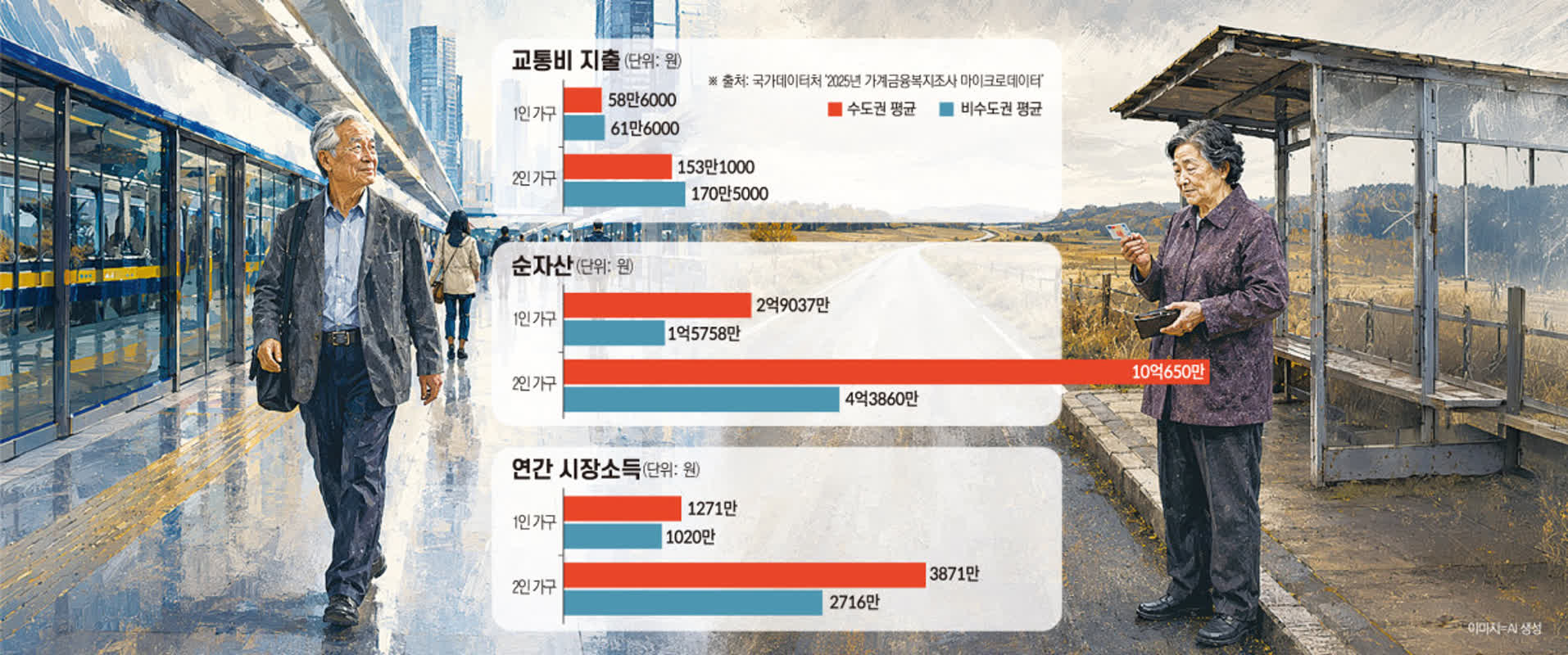 “비수도권 노인부부, 수도권보다 교통비 17만원 더 쓴다”[무임승차의 역설 上]